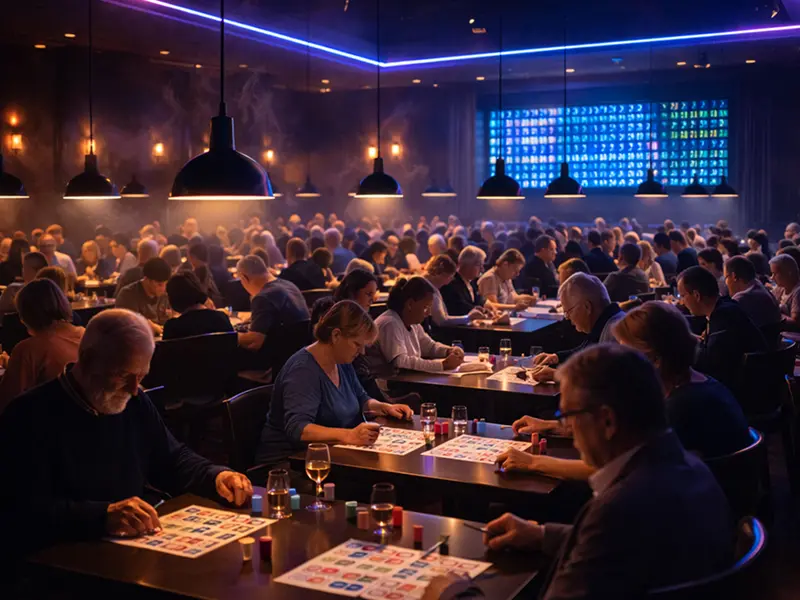 Sala principal do Bingo da Amadora durante uma sessao